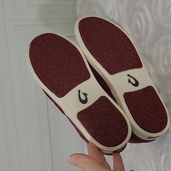 OLUKAI Pehuea Maroon Red Slip On Comfort Sneakers Size W8 - Picture 10 of 14